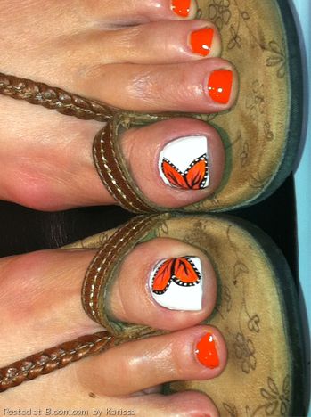 Cute Orange Toe Nail Designs