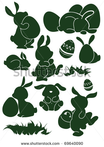 Easter Bunny Silhouettes