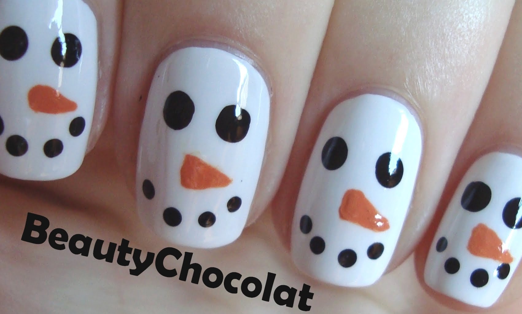 Easy Snowman Christmas Nail Designs