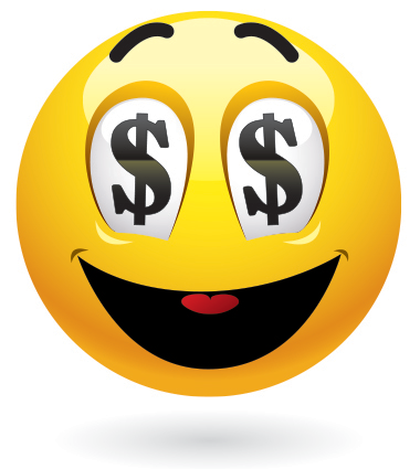 Emoji of Eyes with Dollar Sign Smiley-Face
