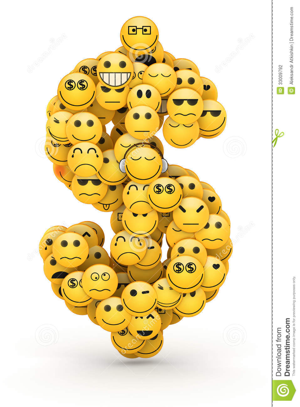 Emoticon with Dollar Sign