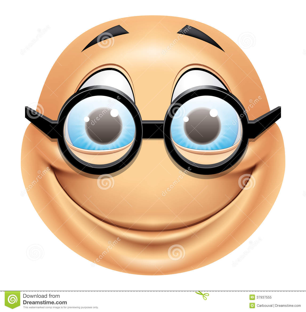 Emoticon with Nerd Glasses