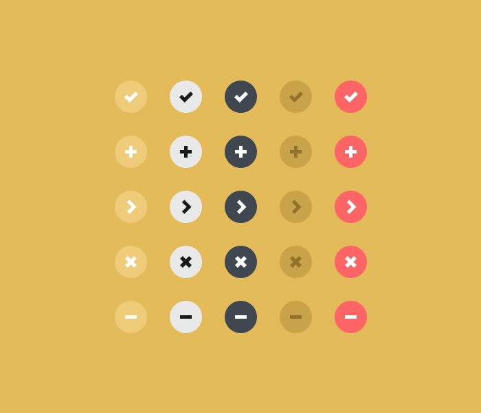 Flat Design Buttons PSD