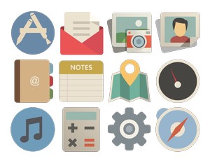 Flat Retro Icons