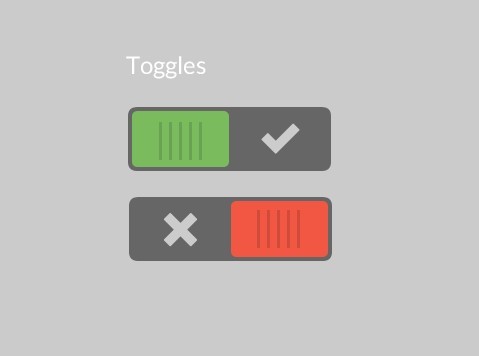 Flat Toggle Buttons Flat Toggle Buttons
