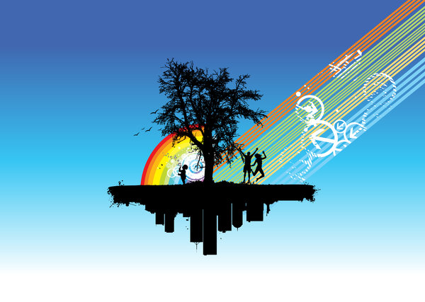 Floating Island Vector Floating Island Vector