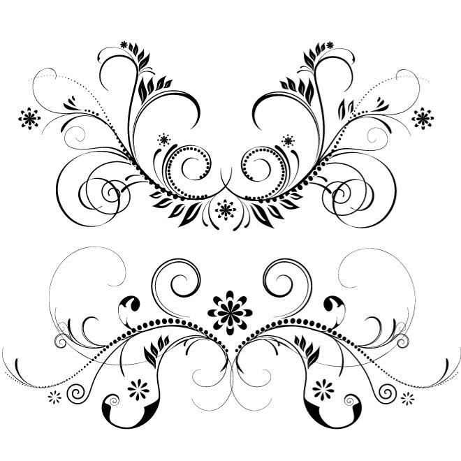 Flower Vector Ornaments