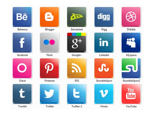 5 Modern Social Media Icons Images