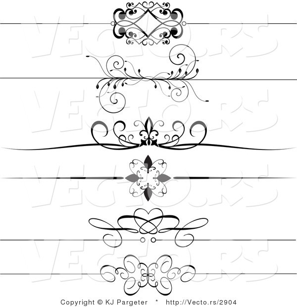 Free Decorative Header Clip Art Black and White