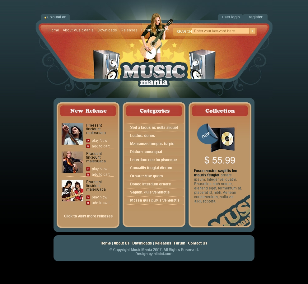 Free Music Download Website Templates