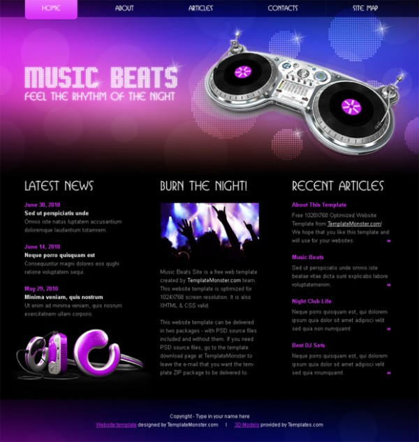 Free Music Website Template Free Music Website Template
