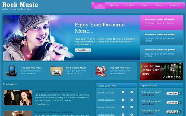 Free Music Website Template