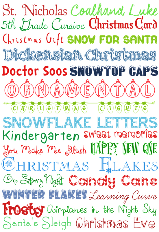 Free Printable Christmas Fonts