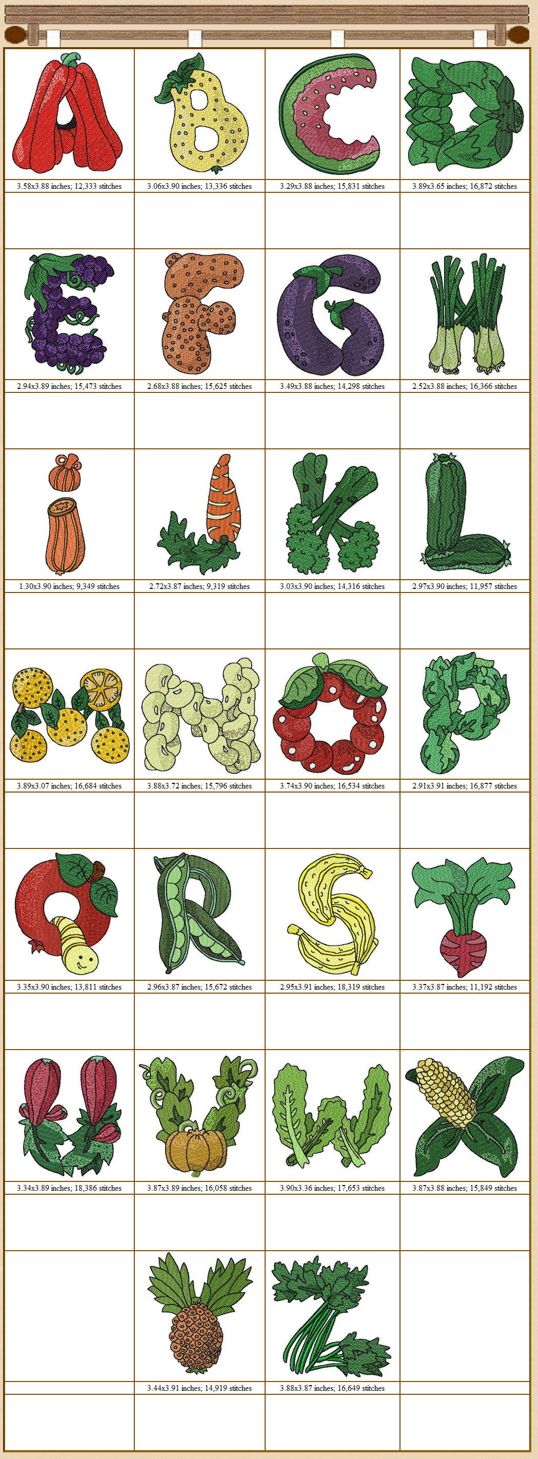 Fruit and Vegetable Alphabet Letters