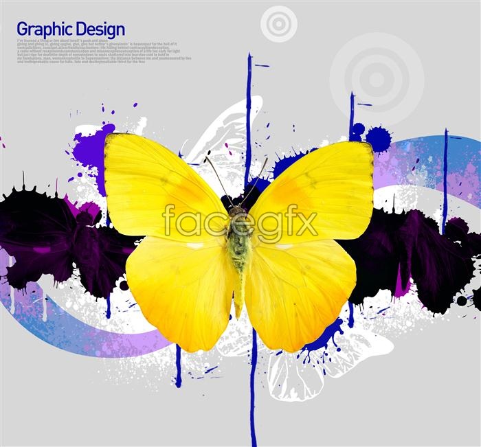 Graffiti Background with Butterfly