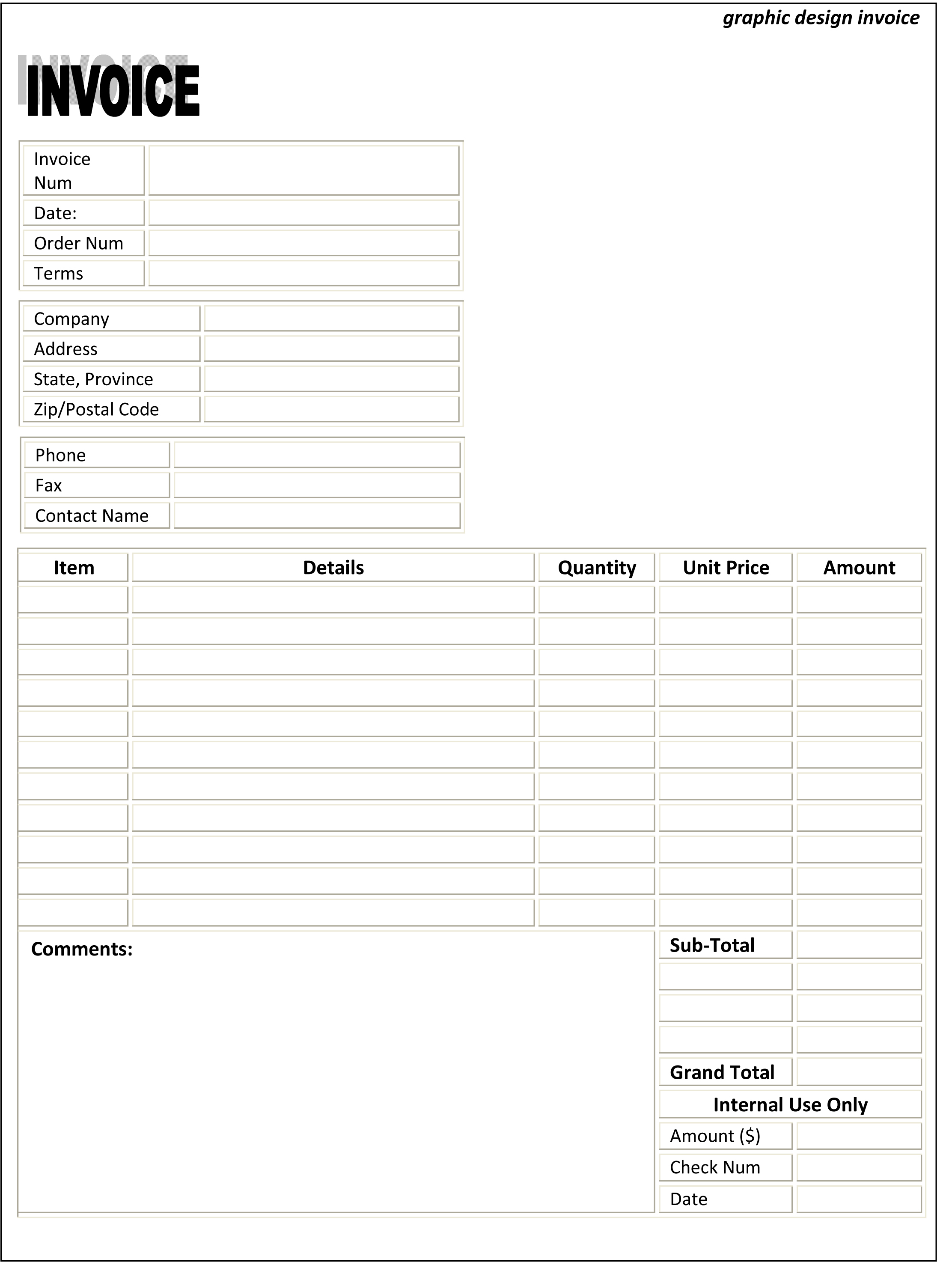 Graphic Design Invoice Template