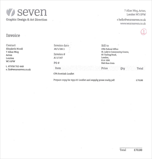 Graphic Design Invoice Template Graphic Design Invoice Template