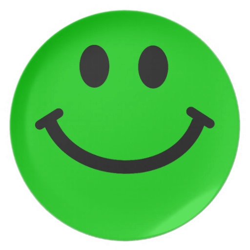 Green Happy Smiley Face