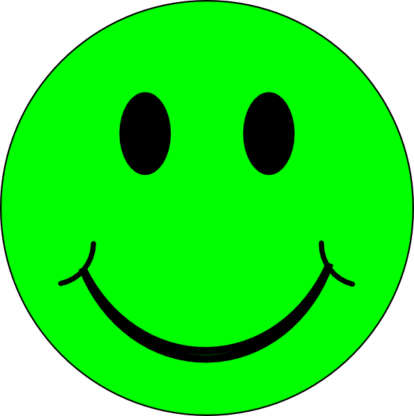 Green Happy Smiley Face