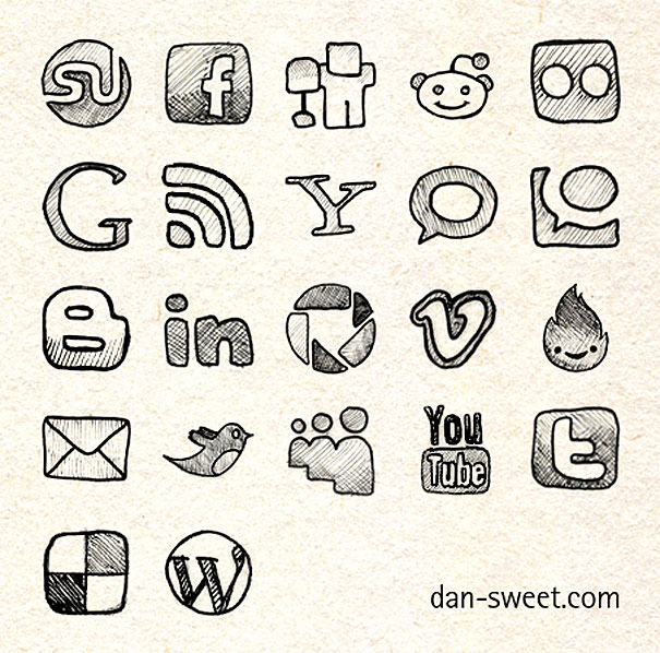 Hand Drawn Social Icons