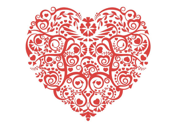 Heart Vector Swirl Designs