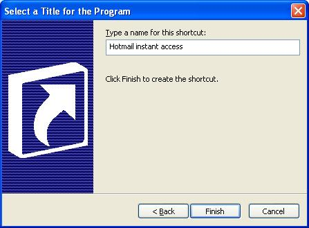 Hotmail Shortcut for Desktop