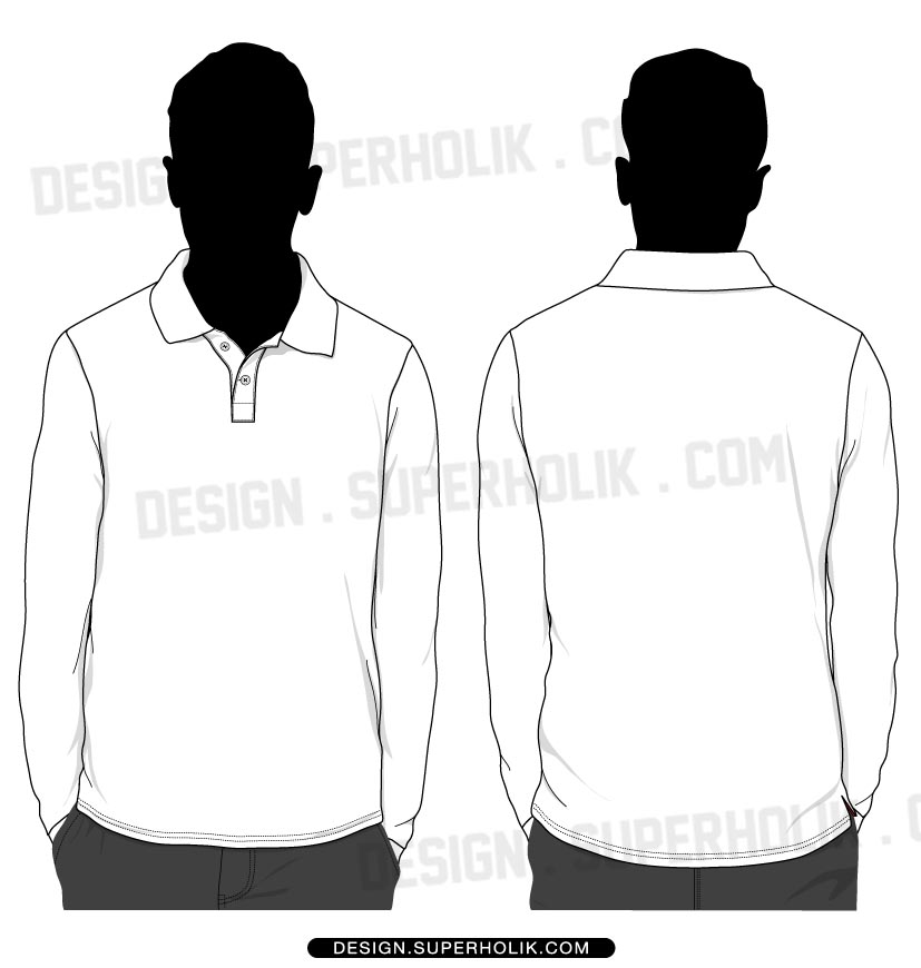 Long Sleeve Polo Shirt Template