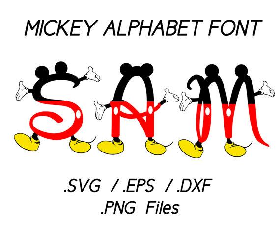 Mickey Mouse Alphabet Font Mickey Mouse Alphabet Font