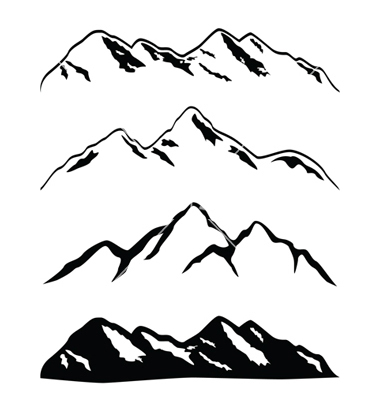 11 Mountains Vector Clip Art Collections Images