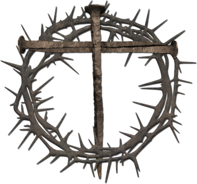 Nail Cross with Crown of Thorns