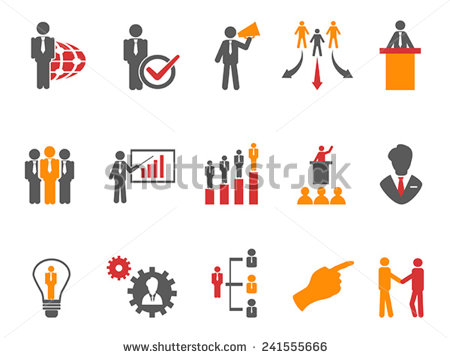 Orange Business Management Icon