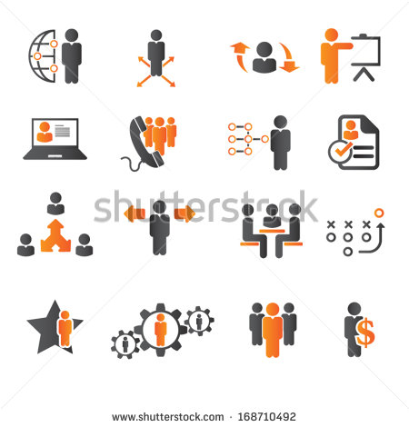 Orange Business Management Icon