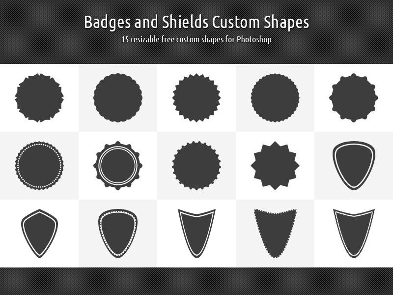 Photoshop Shield Shapes Badge