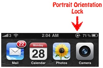 Portrait Orientation Lock iPhone