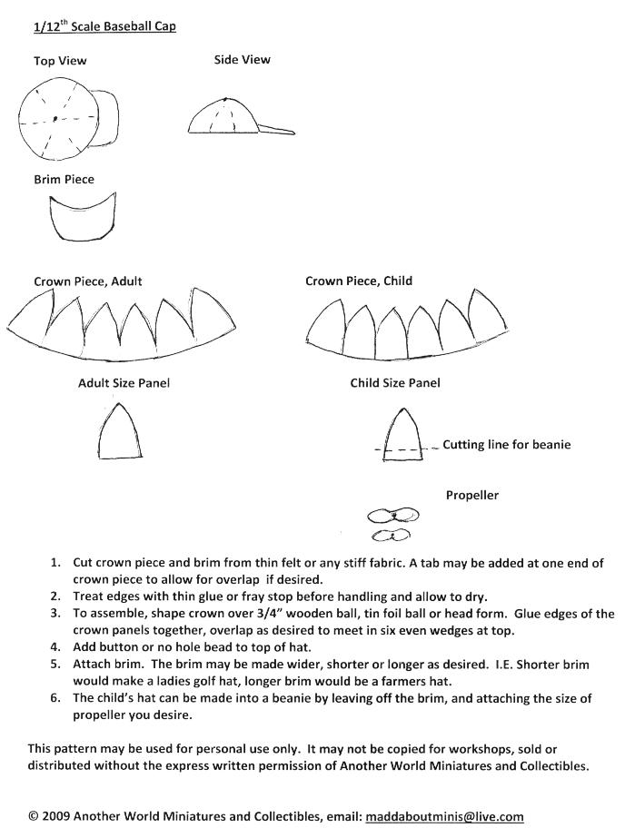 Printable Baseball Cap Patterns