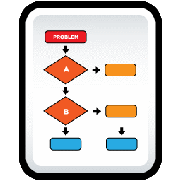 Process Flow Chart in Document Icon