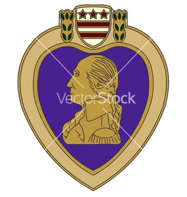 Purple Heart Medal Vector Art