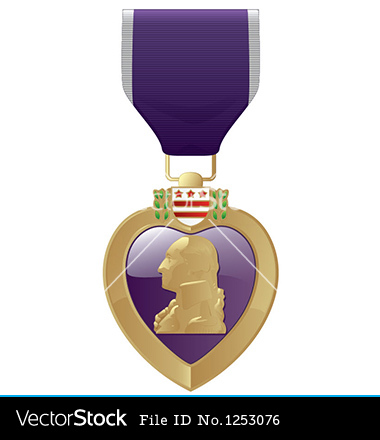 Purple Heart Medal Vector Art