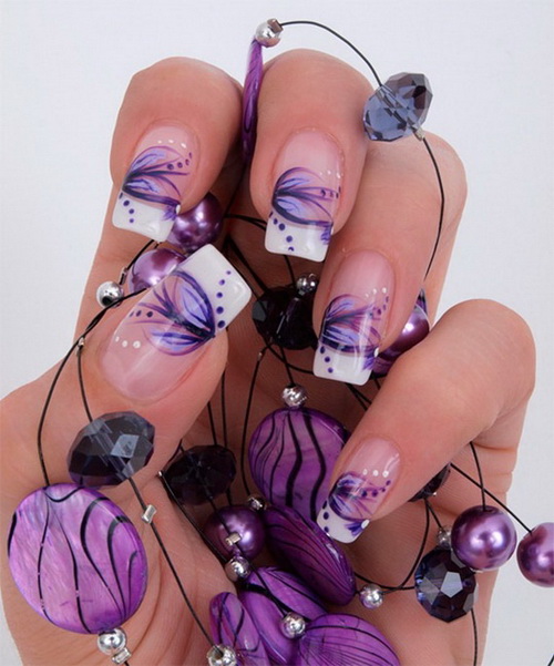 Purple Nail Art Designs 2013