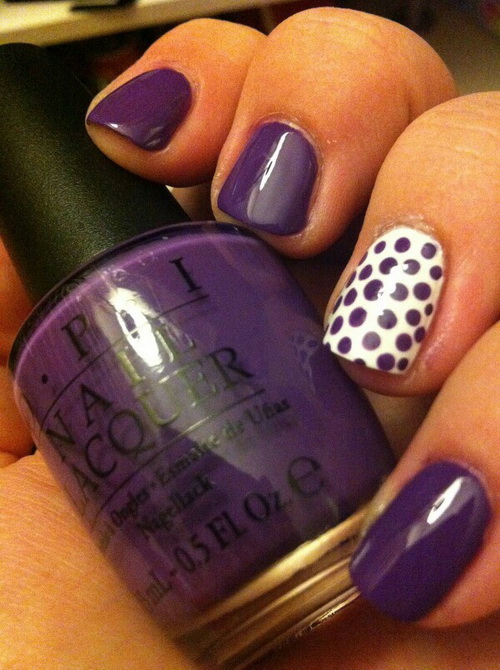 Purple Polka Dot Nails