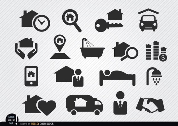 Real Estate Icons Silhouette