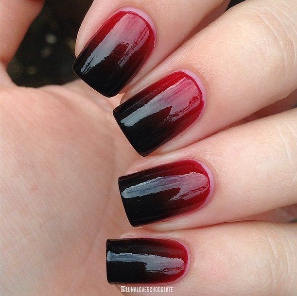 Red and Black Halloween Nail Designs