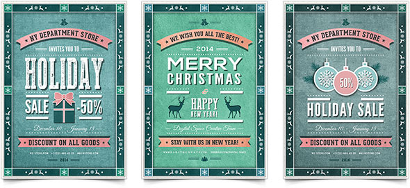 Retro Christmas Flyer Templates Free