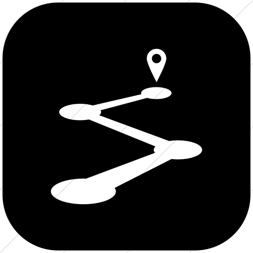 Road Map Icon Black and White