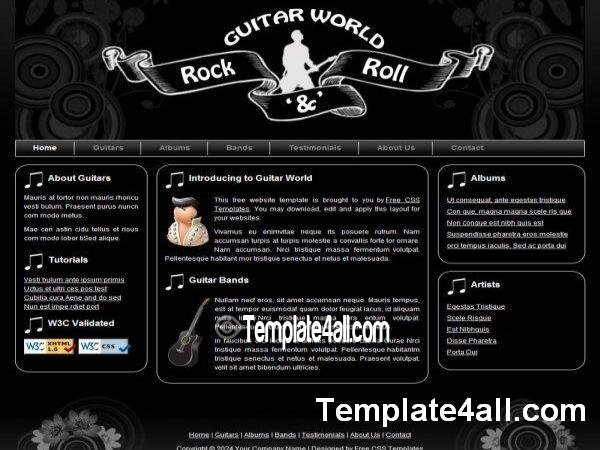 Rock Band Website Templates