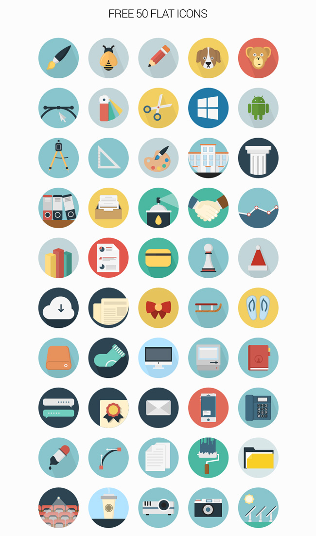 Round Flat Icons Free