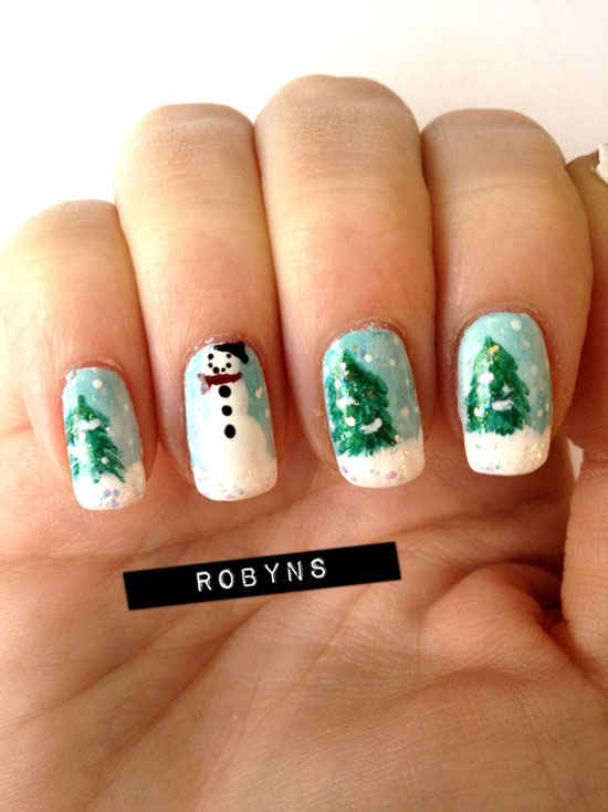 Simple Easy Winter Nail Designs