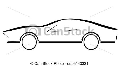 Sports Car Line Drawing