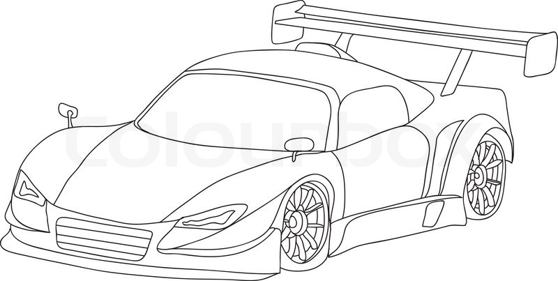 Sports Car Outline Drawing