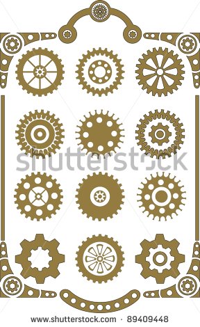 Steampunk Gears Vector Drawing